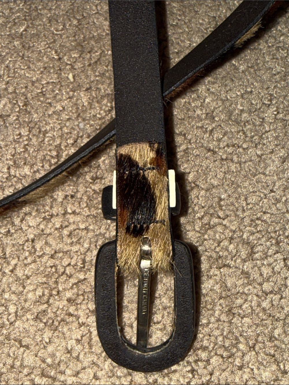 Ann Taylor Leopard Print Faux Fur Skinny Belt with Black Buckle - Picture 9 of 9